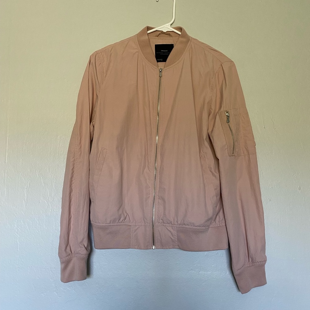 Zara lightweight windbreaker jacket in dusty rose pink - S